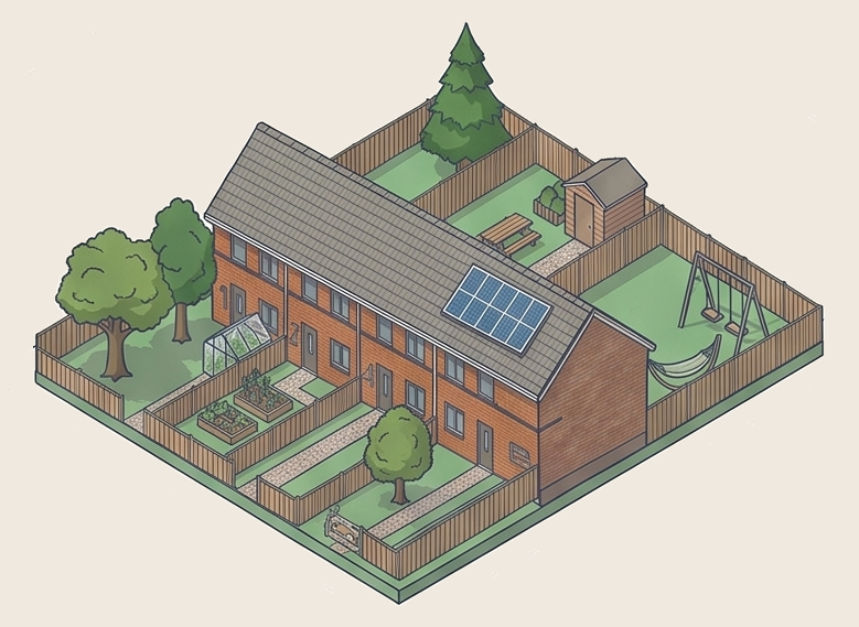 Illustratie van het pand