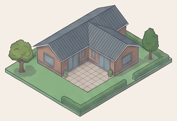 Illustratie van het pand