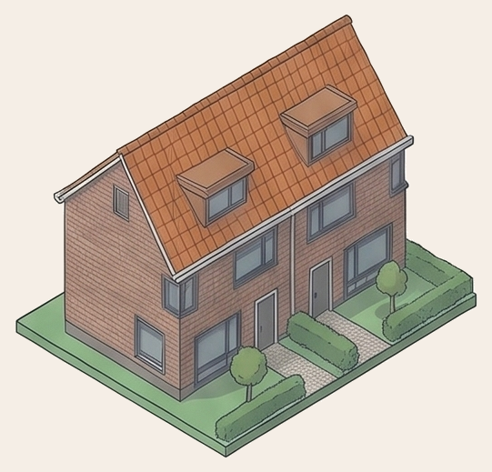 Illustratie van het pand